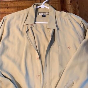 Tommy Bahama khaki silk dress shirt